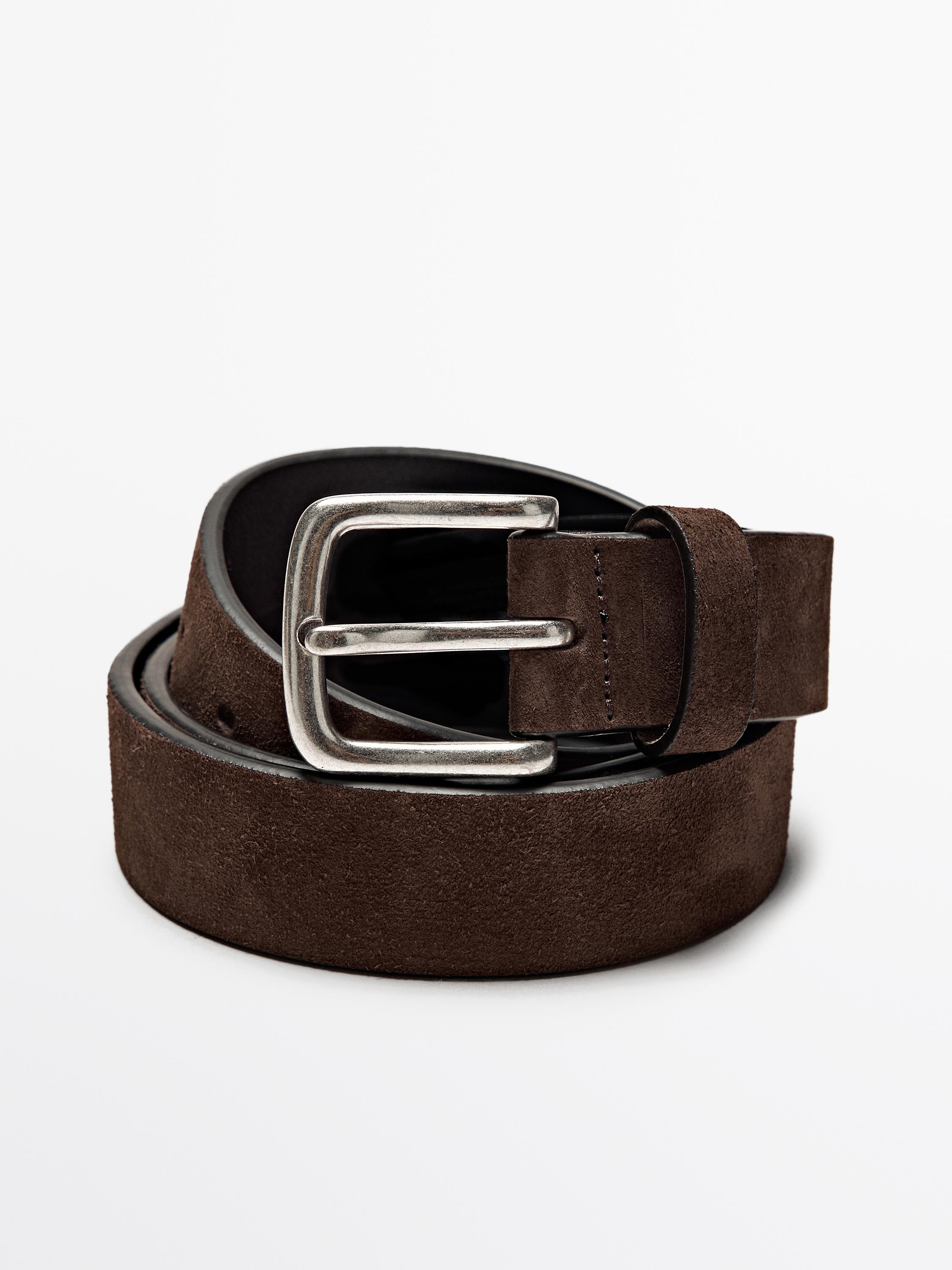 Nappa belt with coarse finish